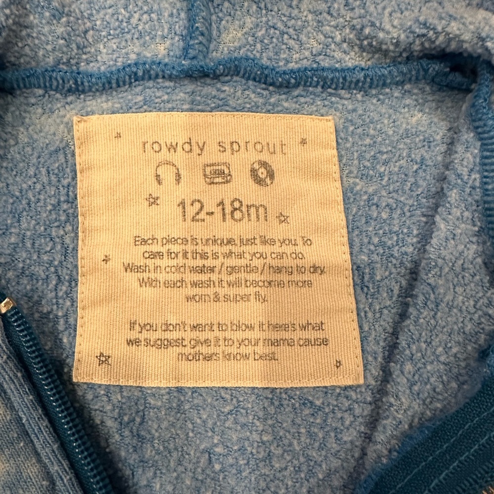Rowdy Sprout Blue Pink Floyd Kids Hoodie - Picture 6 of 11